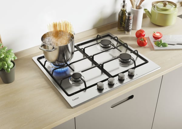 Candy Timeless CEL6PBRX Rustfrit stål Indbygget 59 cm Gaskomfur 4 zone(s)