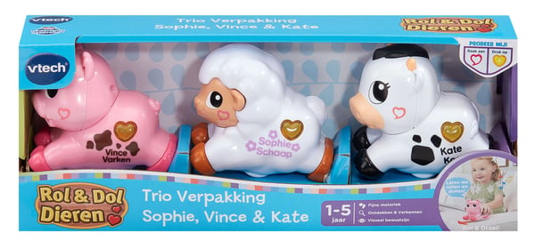 VTech Rol & Dol Dieren Trio Verpakking Sophie, Vince & Kate