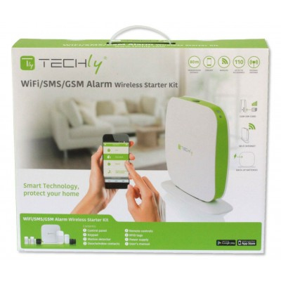 Techly TLY ALARM2 turvahälytinjärjestelmä Wi-Fi Musta, Vihreä, Valkoinen