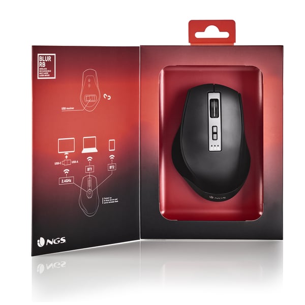 NGS BLUR-RB hiiri Pelaaminen Oikeakätinen Bluetooth + USB Type-A 3200 DPI