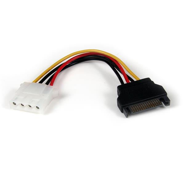 StarTech.com 15 cm SATA til LP4 strømadapter - H/S - Strømforsyning - SATA-strømstik (M)