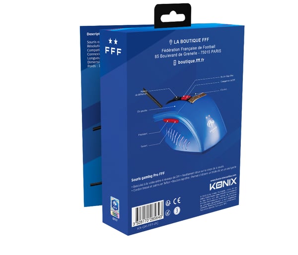 Konix 76791114972 mus Spil Højre hånd USB Type-A 2500 dpi
