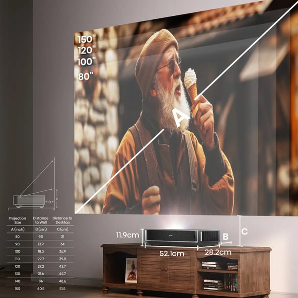 Hisense 20017229 dataprojekter Ultrakort projektor med kort projiceringsafstand 2500 ANSI lumens DLP UHD 4K (3840x2160) 3D Sort