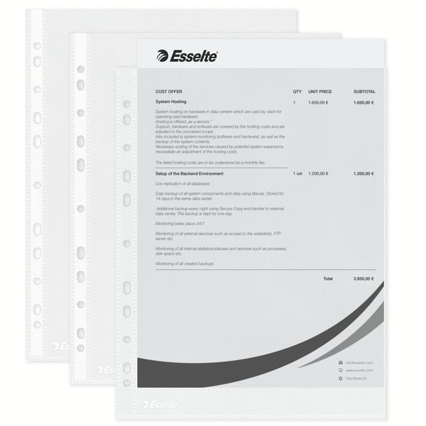 Esselte 56171 arkbeskytter 210 x 297 mm (A4) Polypropylen (PP) 100 stk