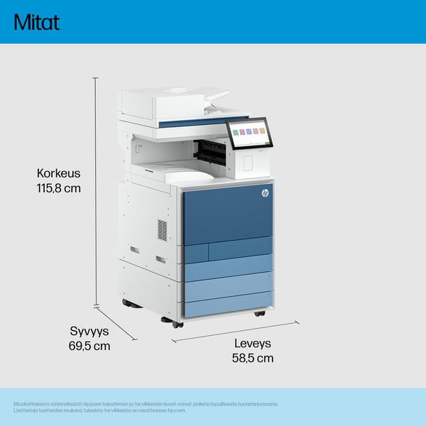 HP LaserJet Enterprise 8801dn Multifunction Väri Tulostin, Vain Ethernet; Kaksipuolinen; Kopiokone, skanneri