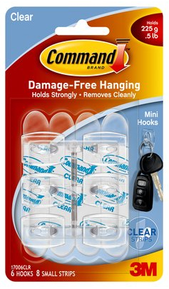 3M 17006CLR förvaringskrok Transparent 6 styck