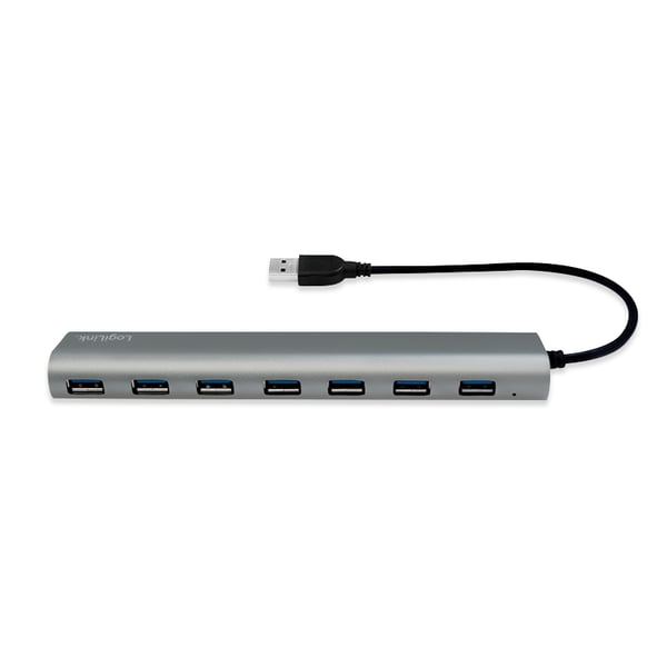 LogiLink UA0308 gränssnittshubbar USB 3.2 Gen 1 (3.1 Gen 1) Type-A 5000 Mbit/s Grå