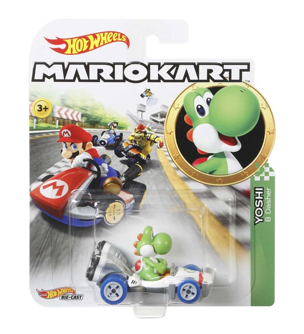 Hot Wheels Mario Kart YOSHI, B-DASHER, Bil