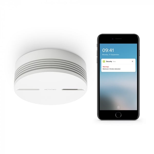 Netatmo NSA-DE smart rökdetektor Fotoelektrisk reflektionsdetektor Hopkopplingsbara Trådlösa anslutningar