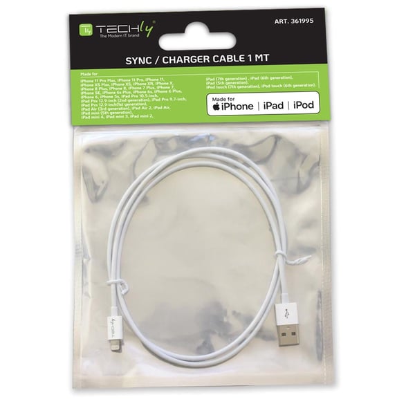 Techly ICOC APP-8WH1 belysningskabel 1 m Vit