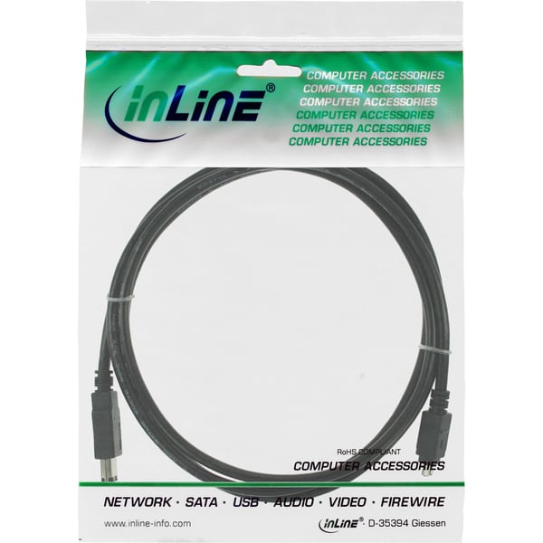 InLine 34642 seriella kablar Svart 1,8 m