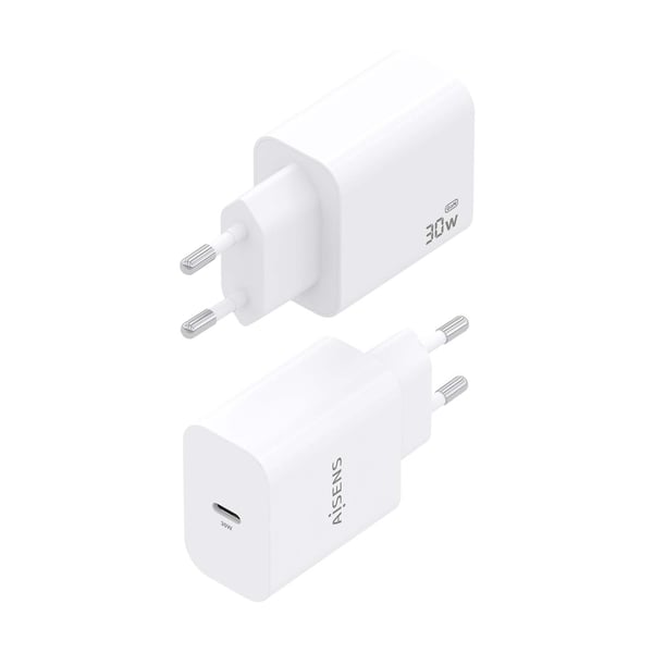 AISENS A110-0940 oplader til mobil enhed Digitalt kamera, GPS, MP3, MP4, Mobiltelefon, Laptop, Smartphone, Tablet, Universel Hvid Vekselstrøm Hurtig opladning Indendørs