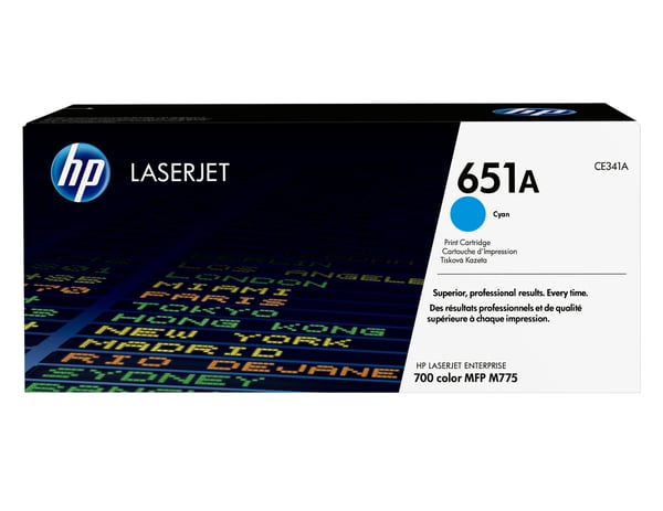 HP 651A - Syaani - alkuperäinen - LaserJet - Värikasetti (CE341A)