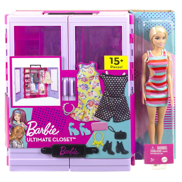Barbie Fashionistas Ultimate Closet-dukke og tilbehør, fra 3 år
