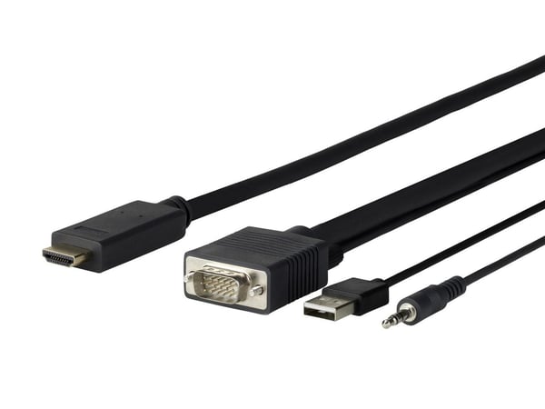 Vivolink PROVGAHDMI3 videokaapeli-adapteri 3 m HDMI-tyyppi A (vakio) VGA (D-Sub) + 3.5mm + USB Type-A Musta