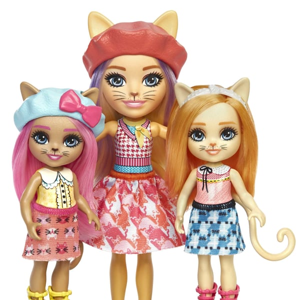 Enchantimals City Tails CARMEL CAT FAMILY Dolls
