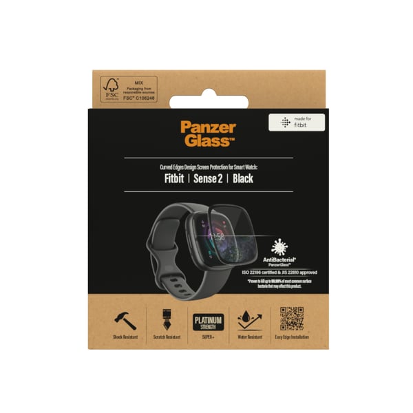 PanzerGlass 3667 smarta bärbart tillbehör Transparent Härdat glas, Polyetentereftalat (PET)