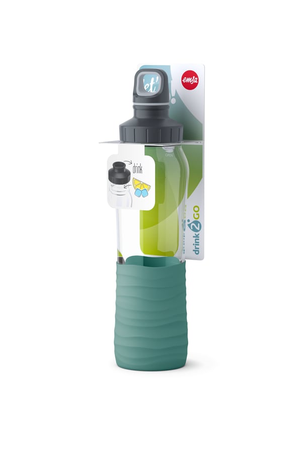 EMSA KW DRINK2GO N31003 Dagligt forbrug 700 ml Glas Grøn, Transparent