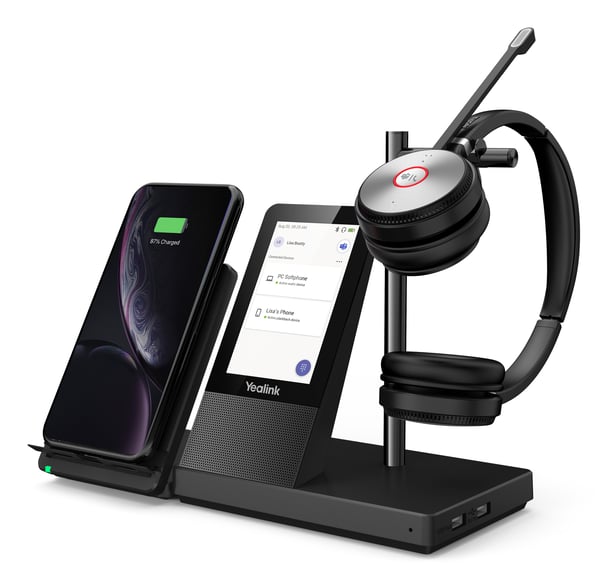 Yealink WH66 Dual Teams Henkilökohtainen audioneuvottelujärjestelmä Langaton Pääpanta Toimisto/puhelukeskus USB A-tyyppi Bluetooth Latausteline Musta