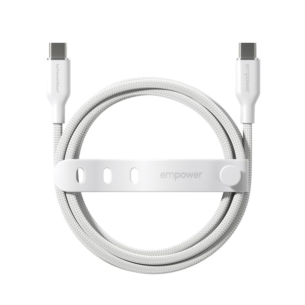 PanzerGlass empower™ by ® Racing 60W USB-C to USB-C Kabel | USB 2.0 | 2M | Silver White