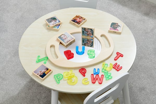 Tickit Hand Held Wooden Mirror