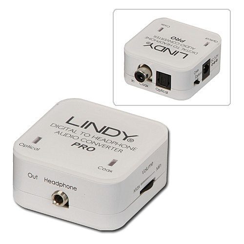 Lindy 70467 kabel kønsskifter 1xTosLink, 1xCoax 3.5mm Hvid