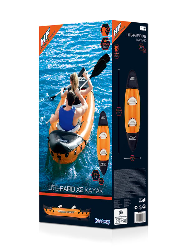 Bestway 65077 urheilukajakki 2 henkilö(t) Sininen, Harmaa Vinyyli Puhallettava kajakki