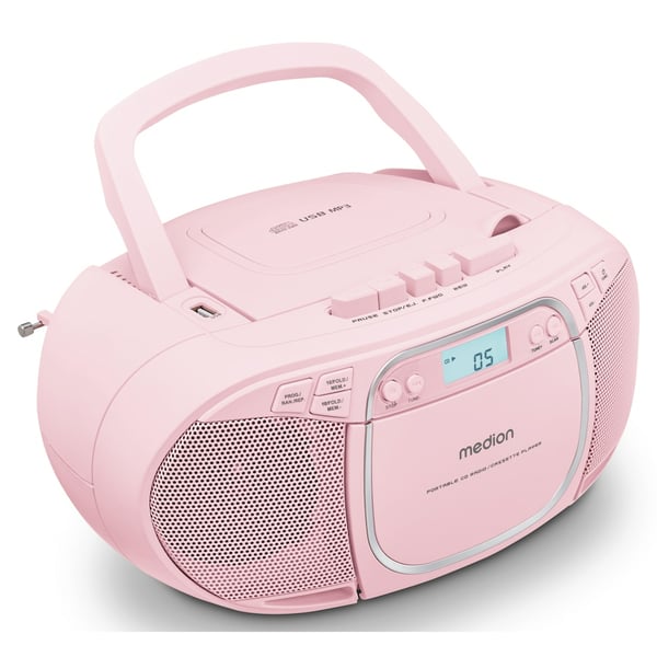 MEDION LIFE E66476 Kannettava kasettisoitin 1 soitin(ta) Vaaleanpunainen