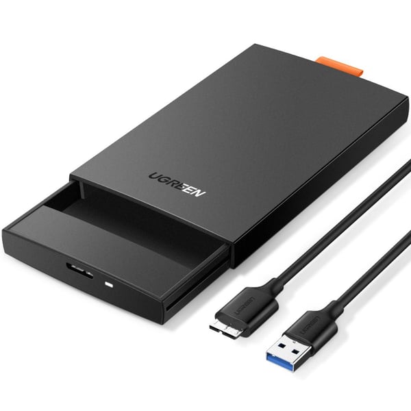 Ugreen 60353 tallennusaseman kotelo HDD-/SSD-kotelo Musta 2.5"