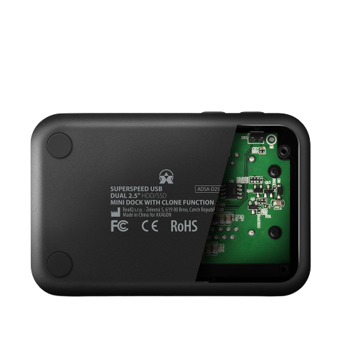 Axagon ADSA-D25 tallennusaseman telakointiasema USB 3.2 Gen 1 (3.1 Gen 1) Type micro-B Musta