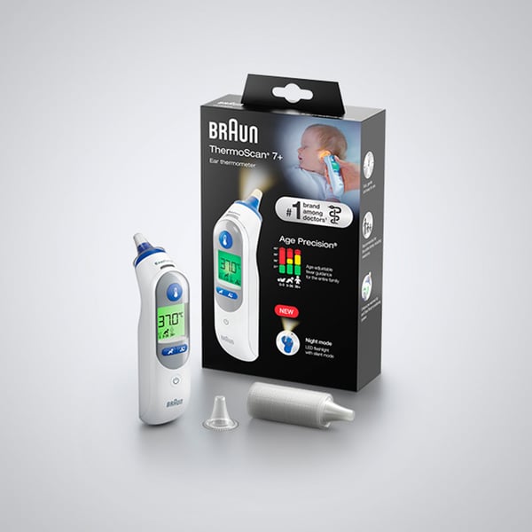 Braun IRT6525 digitala febertermometrar Kontakttermometer Vit Öra Knappar