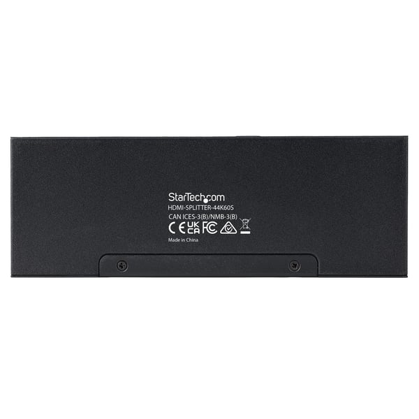 StarTech.com HDMI-splitter med 4 portar, 4K 60 Hz HDMI 2.0 Video, 4K HDMI-splitter med inbyggd skalare, HDMI-splitter 1 in 4 ut, 3,5 mm/optisk ljudport, HDMI-display/utgångssplitter