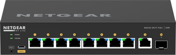 NETGEAR GSM4210PD-100EUS verkkokytkin Hallittu L2/L3 Gigabit Ethernet (10/100/1000) Power over Ethernet -tuki Musta