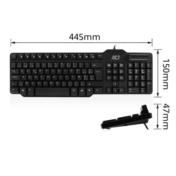 ACT AC5475 tastatur Kontor USB AZERTY Belgisk Sort