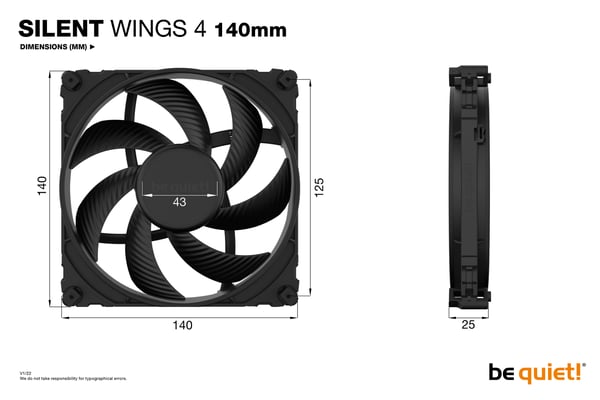 be quiet! SILENT WINGS 4 | 140mm Tietokonekotelo Tuuletin 14 cm Musta 1 kpl