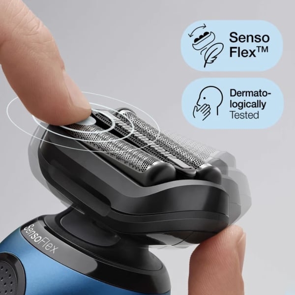 Braun Series 6 61-B4500cs Folierakapparat Trimmer Svart, Blå
