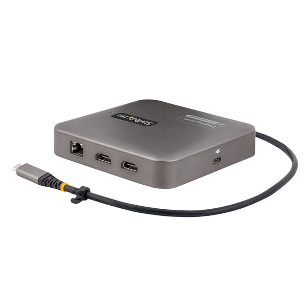 StarTech.com USB C-dockningsstation, dubbel 4K 60 Hz HDMI kompatibel med Macbook Pro (M1/M2/M3/M4) och Windows, USB-A/USB-C 10 Gbps hubb, 100 W strömförsörjning, GbE, SD, 56 cm kabel