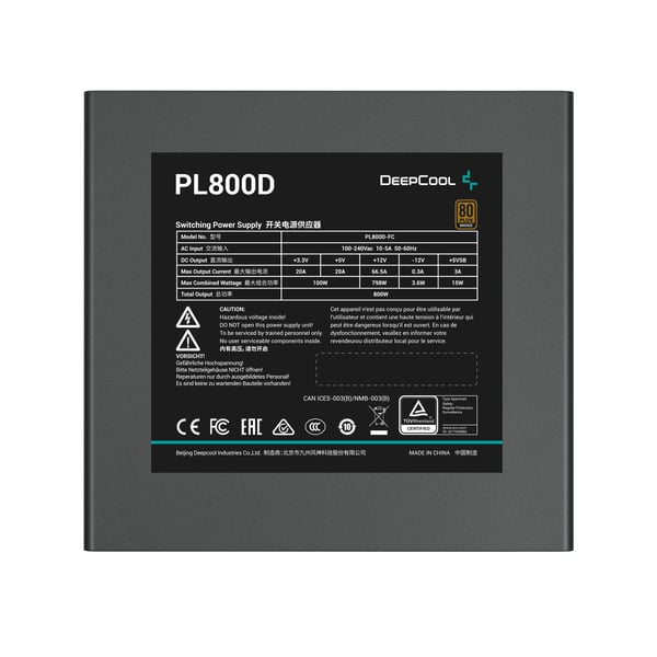 DeepCool PL800D enhed til strømforsyning 800 W 20+4 pin ATX ATX Sort