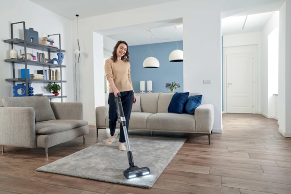 Hoover HF210HP 011 Stick vakuum Batteri Dry EPA Poseløs 1 L 165 W Grå, Kvarts metallisk