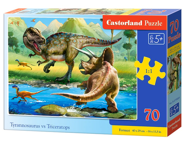 Pussel 70 Tyrannosaurus vs Triceratops CASTOR