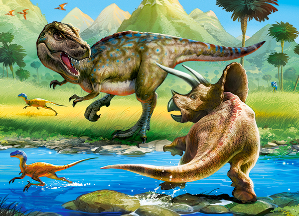 Pussel 70 Tyrannosaurus vs Triceratops CASTOR