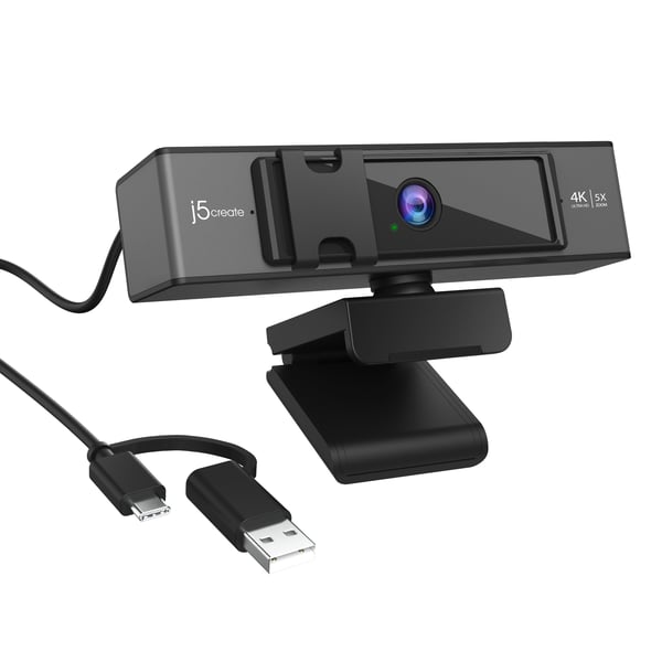 j5create JVCU435-N USB™ 4K Ultra HD-webkamera med fjernstyret 5x digital zoom