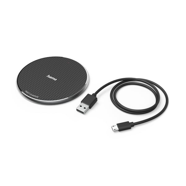 Hama QI-FC10 Smartphone Sort USB Trådløs opladning Hurtig opladning Indendørs