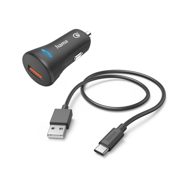 Hama 00201615 mobiililaitteen laturi Matkapuhelin, Voimapankki, Älypuhelin, Tabletti Musta Lightning Pikalataus Auto