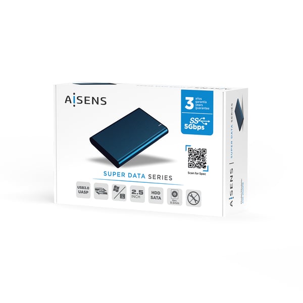 AISENS ASE-2525PB drevkabinet HDD kabinet Marineblå 2.5"