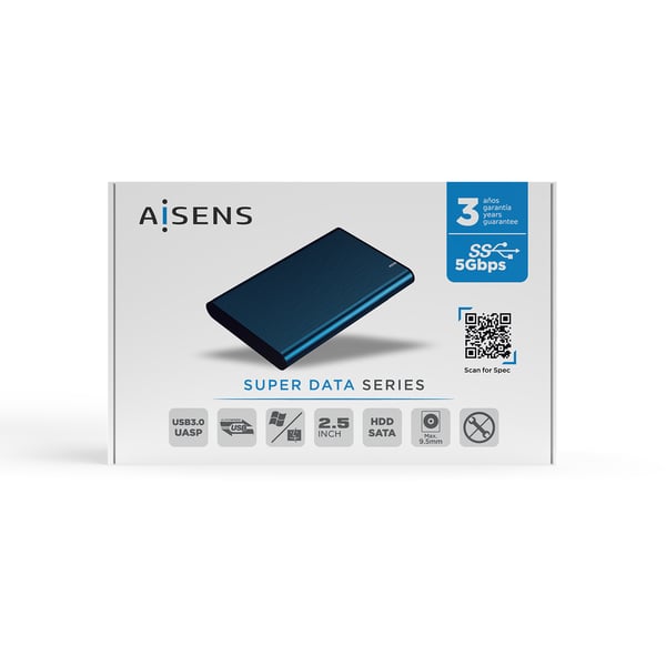 AISENS ASE-2525PB drevkabinet HDD kabinet Marineblå 2.5"