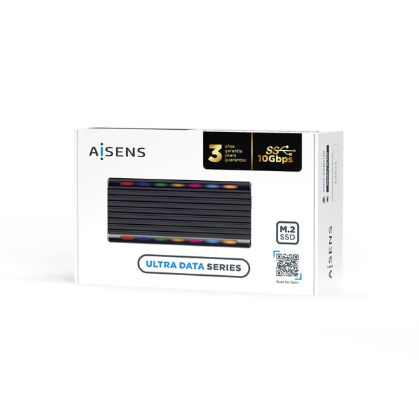 AISENS ASM2-RGB012B drevkabinet SSD kabinet Sort M.2