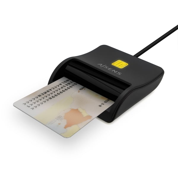 AISENS ASCR-SN03C-BK läsare för inpasseringskontroll USB-åtkomstkontrolläsare Svart