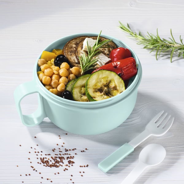 Hama 00181583 madkasse Frokostbeholder 1,1 L Acrylonitrilbutadienstyren, Polypropylen (PP), Silikone Grå, Lyse Blå, Transparent, Hvid 1 stk