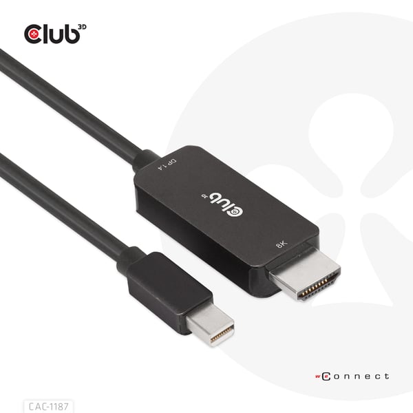 Club 3D CAC-1187 - Adapterkabel - Mini DisplayPort hane till HDMI hane - 1.8 m - stöder 8K